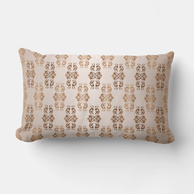 Coussin Rectangle modèle baroque de beige de gradient de style (Recto)
