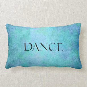 Coussin Rectangle Modèle bleu turquoise de danse d'aquarelle de