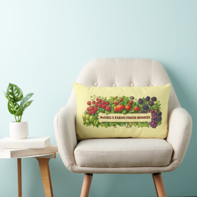 Coussin Rectangle Modèle de baies fraîches de la ferme (Chaise)