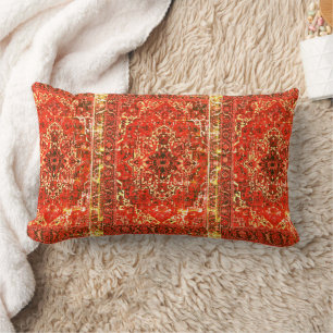 Coussin Rectangle Modèle de tapis oriental en oranges grunge