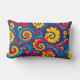 Coussin Rectangle Modèle géométrique couleur psychédélique