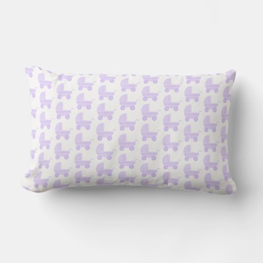Coussin Rectangle Modèle mauve-clair et blanc de poussette de bébé (Recto)
