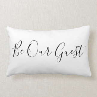 Coussin Rectangle Modern Be Our Guest Chambre noire et blanche
