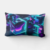 Coussin Rectangle Modern Geometric Liquid Glow Pillow (Verso)