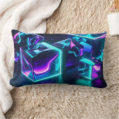 Coussin Rectangle Modern Geometric Liquid Glow Pillow (Couverture)