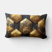 Coussin Rectangle Modern Royal Geometric Gold Mosaic Pillow (Verso)