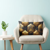 Coussin Rectangle Modern Royal Geometric Gold Mosaic Pillow (Chaise)