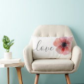 Coussin Rectangle Moderne Chic Aquarelle Poppy Mariage (Chaise)