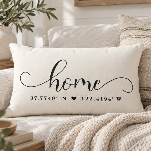 Coussin Rectangle Moderne coordonnées personnalisées de la maison en