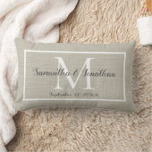 Coussin Rectangle Moderne Élégant Monogramme Chic Mariage Keepsaké (Couverture)