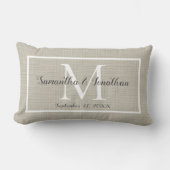 Coussin Rectangle Moderne Élégant Monogramme Chic Mariage Keepsaké (Recto)