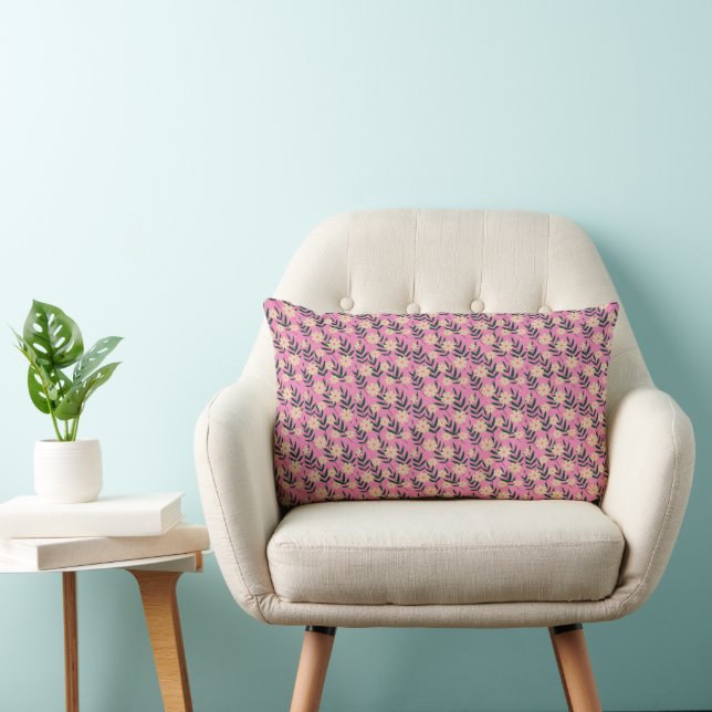 Coussin Rectangle Moderne Élégant Motif Floral de Noël (Chaise)