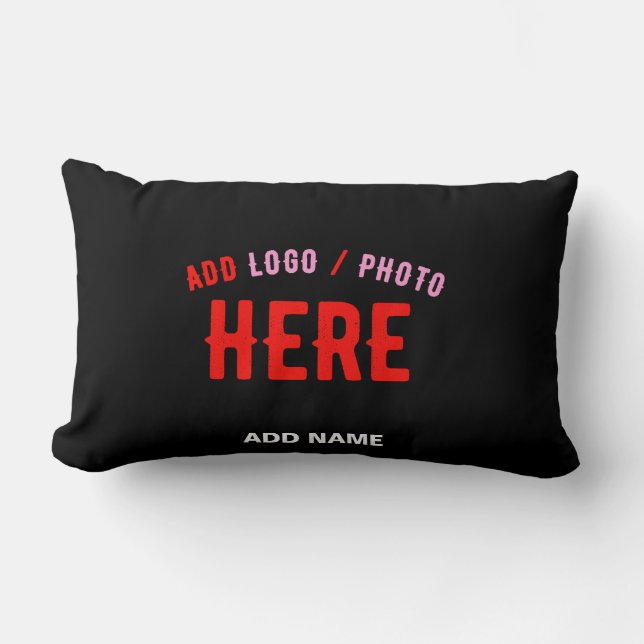 COUSSIN RECTANGLE MODERNE ET MODERNE PERSONNALISABLE NOIR VÉRIFIÉ (Recto)