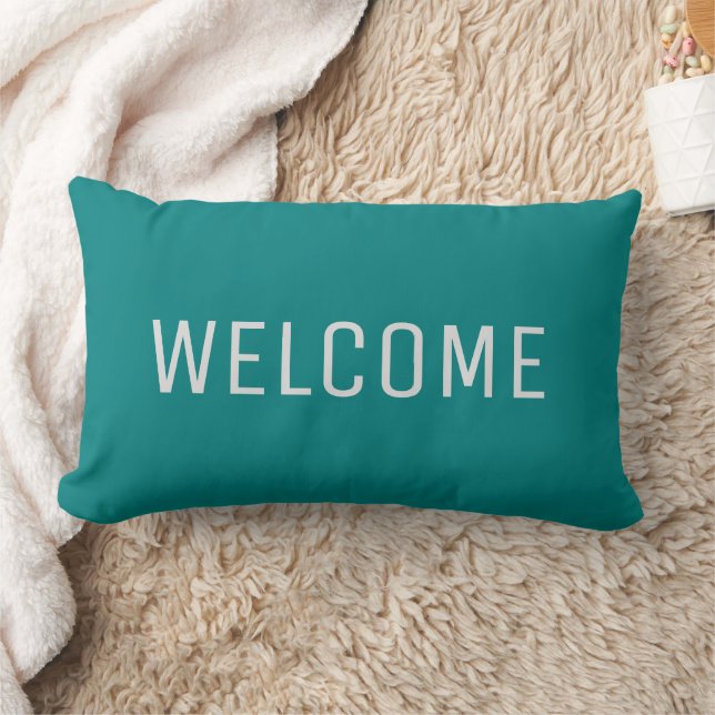 Coussin Rectangle Moderne rustique bleu turquoise Accueil (Couverture)