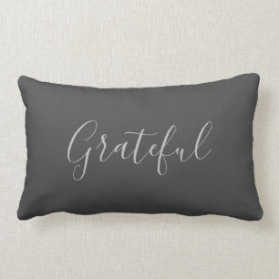 Coussin Rectangle Moderne rustique élégant gris foncé script reconna