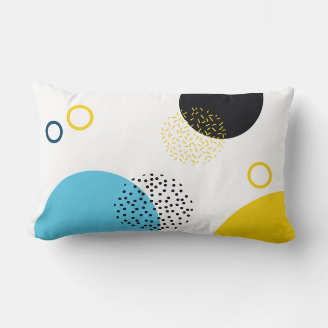 Coussin Rectangle Moderne, simple, amusant, style Memphis art géomét (Recto)