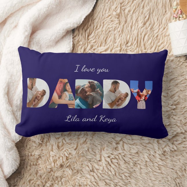 Coussin Rectangle Moderne Simple Collage de Photos Personnalisé DADD (Couverture)