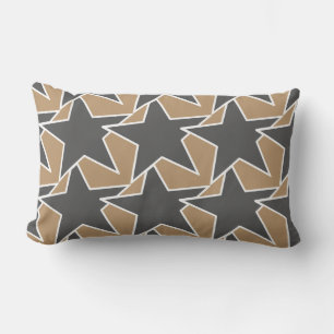 Coussin Rectangle Moderne Star Géométrique - taupe et gris / gris