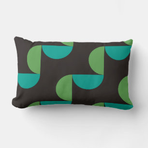 Coussin Rectangle Moderne vintage marron vert et turquoise