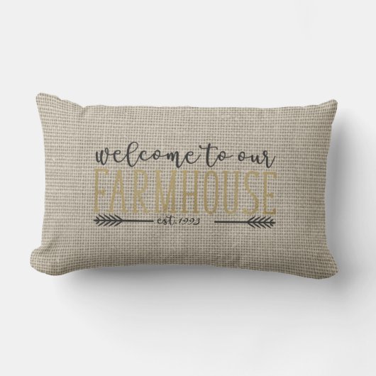 Coussin Rectangle Modifiable Bienvenue dans notre Maison de Ferme Ch (Recto)