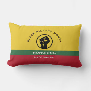 Coussin Rectangle Mois de l'histoire noire Texte courbe afro-américa