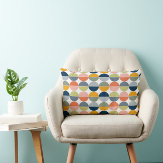 Coussin Rectangle Moitié demi-cercle géométrique du milieu du siècle