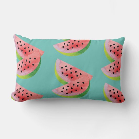 Coussin Rectangle Moitiés de pastèque rose (Recto)