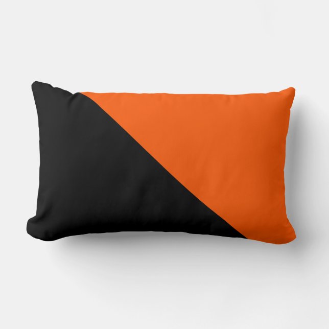Coussin Rectangle Moitiés noires et oranges (Recto)