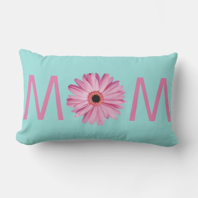 Coussin Rectangle "MOM" Mère Mignonne Unique Deux Tons (Recto)
