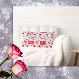 Coussin Rectangle MOM/WOW : Une lettre d'amour en rouge sur gris  