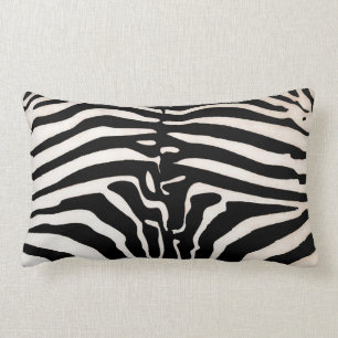 Coussin Rectangle Mombasa Zebra Impression Lumbar Coussin, noir