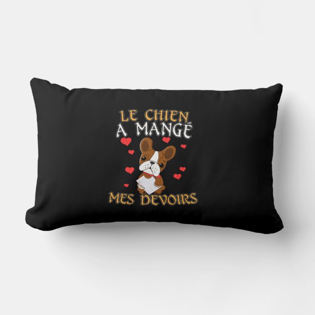 Coussin Rectangle Mon chien a mangé mes devoirs - Citation pour appr (Recto)