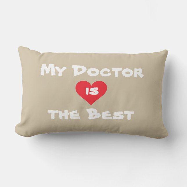 Coussin Rectangle Mon Docteur est le meilleur - Cute Heart White Bei (Recto)