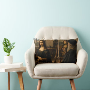 Coussin Rectangle Mona Lisa visite l'atelier de Léonard de Vinci
