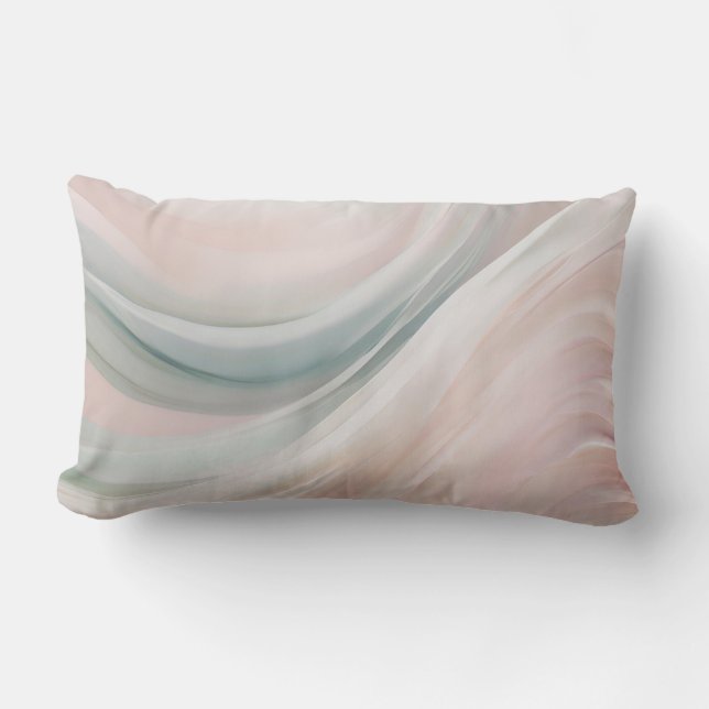 Coussin Rectangle Monnaie molle et vagues côtières roses (Recto)