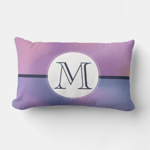 Coussin Rectangle Monogramme Abstrait moderne violet et rose