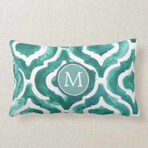 Coussin Rectangle Monogramme   Aquamarine Motif IV