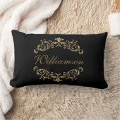 Coussin Rectangle Monogramme Black Gold Parties scintillant Flourdis (Couverture)