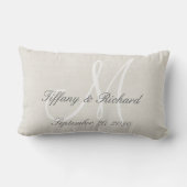 Coussin Rectangle Monogramme blanc Rustique Look Mariage (Verso)