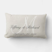 Coussin Rectangle Monogramme blanc Rustique Look Mariage (Recto)