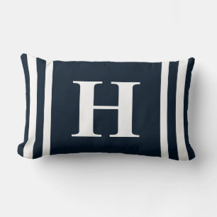 Coussin Rectangle Monogramme bleu marine