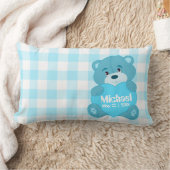 Coussin Rectangle Monogramme bleu personnalisé mignon d'ours de (Couverture)