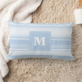Coussin Rectangle Monogramme Bleu rayures (Couverture)