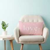 Coussin Rectangle Monogramme de coeur d'amour rose (Chaise)