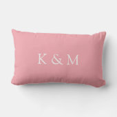 Coussin Rectangle Monogramme de coeur d'amour rose (Verso)