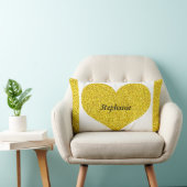 Coussin Rectangle Monogramme de cœur de la Saint-Valentin Paillettes (Chaise)