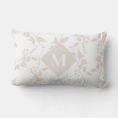 Coussin Rectangle Monogramme de feuille décorative beige botanique (Verso)
