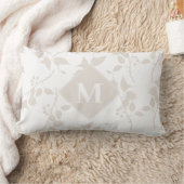 Coussin Rectangle Monogramme de feuille décorative beige botanique (Couverture)