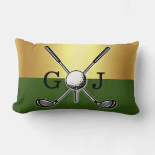 Coussin Rectangle Monogramme de golf élégant personnalisé minimalist
