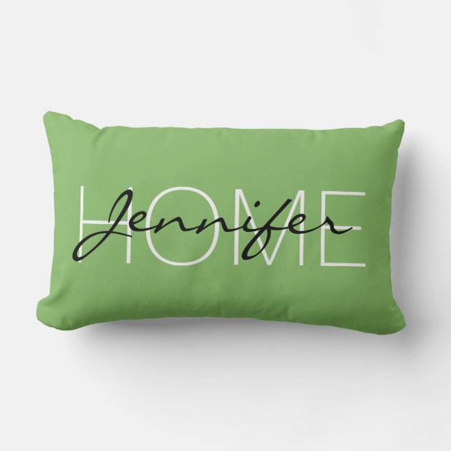 Coussin Rectangle monogramme de la couleur de la facture de dollars (Recto)